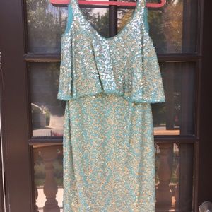 Badgley Mischka Sequin Cocktail Dress